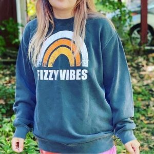 Fizzy Vibes, Arbonne unisex Medium (38-40) sweatshirt grey & orange